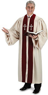 Ivory & Burgundy clergy robe