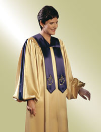 Custom choir robes- no-stole-needed styles